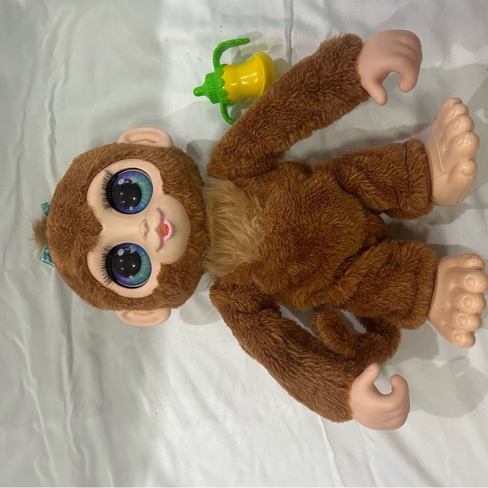Charming Brown Plush Monkey Doll with Accessory